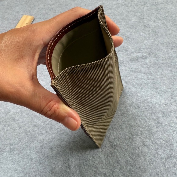 Johnston & Murphy Leather Card Organizer Wallet ID Window Brown Minimalist Case - Picture 6 of 8